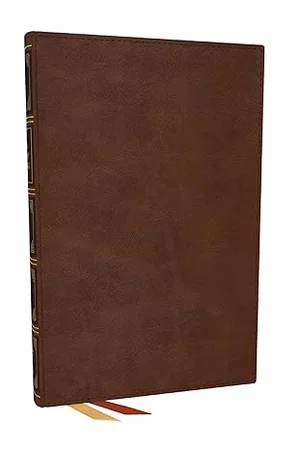 NKJV Thinline Bible, Large Print, Brown Leathersoft, Red Letter, Comfort Print