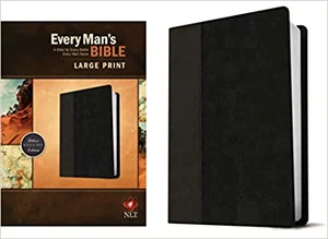 NLT Every Man's Bible -Large Print Imitation leather, Black/Onyx