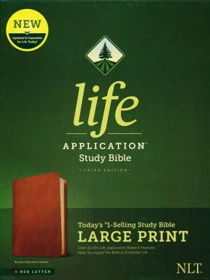 NLT Life Application Study Bible, Third Edition, Large Print Brown Leather