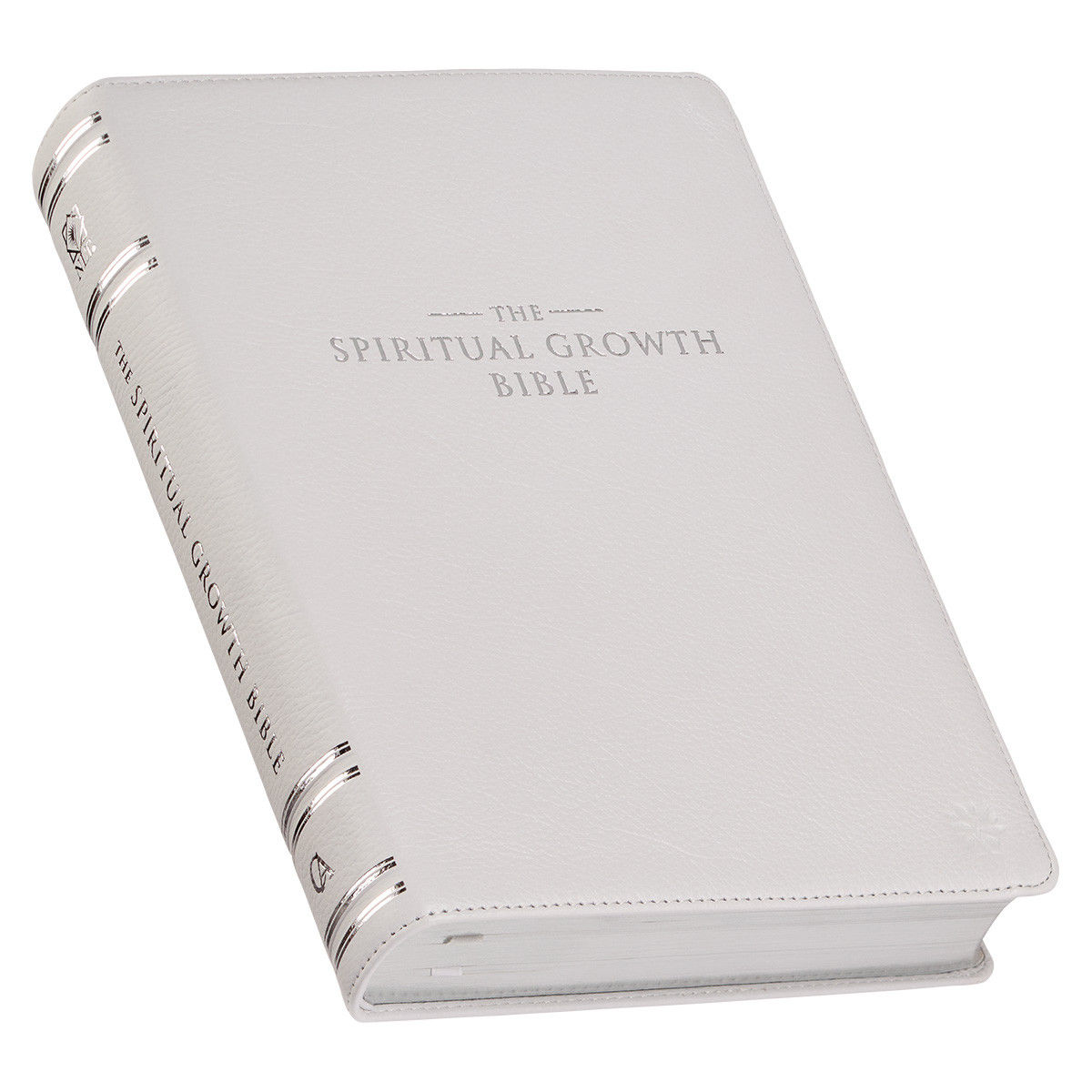 Image of NLT White Full Grain Leather Spiritual Growth Bible
