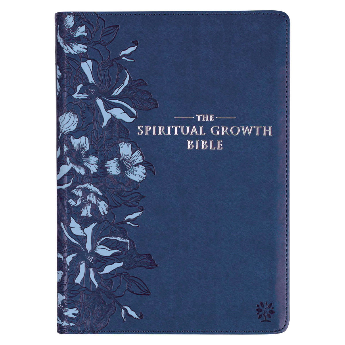Image of NLT Navy Blue Faux Leather Spiritual Growth Bible