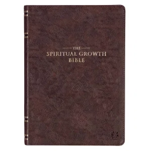 NLT Espresso Brown Faux Leather Spiritual Growth Bible