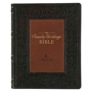NLT Two-tone Brown Faux Leather Family Heritage Bible