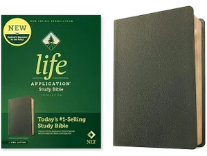 NLT Life Application Study Bible Third Edition Olive Green Genuine Leather