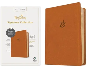 NLT Personal Size Giant Print Bible, Classic Tan Leatherlike, Filament Enabled
