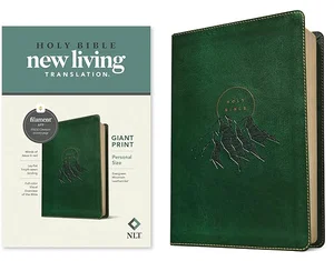 NLT Personal Size Giant Print Bible, Evergreen Mountain Leatherlike, Giant Print