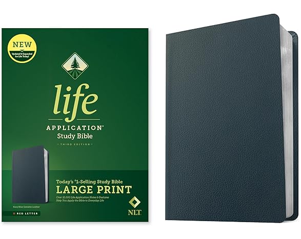 Image of NLT Life Application Study Bible, Third Ed., Large Print, Navy Genuine Leather