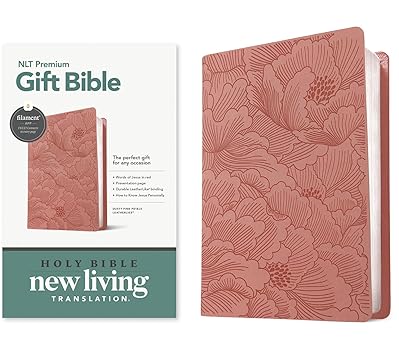 Image of NLT Premium Gift Bible, Dusty Pink Petals, Red Letter, Filament Enabled