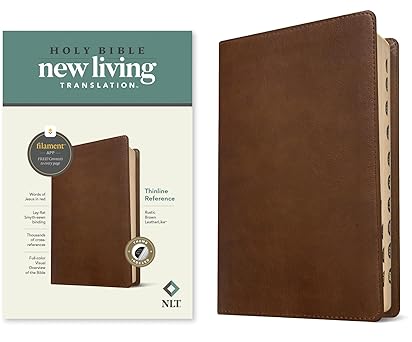NLT Thinline Reference Bible, Rustic Brown Leather Filament Enabled, Indexed