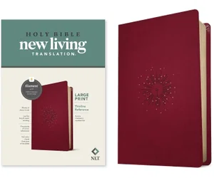 NLT Large Print Thinline Reference Bible, Filament Enabled, Berry Leatherlike
