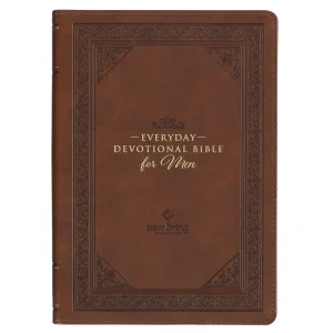 Devotional Bible NLT for Men Faux leather, Brown