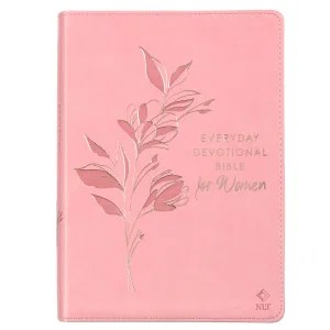 Devotional Bible NLT for Women Faux leather, Pink