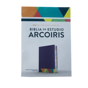 RVR 1960 Biblia de Estudio Arcoiris, morado/multicolor