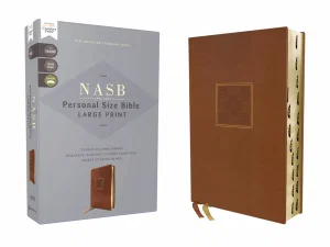 NASB Personal Size Bible, Large Print, Brown Leathersoft, 1995 Text, Indexed