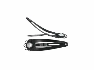 1.25" Snap Clip w/ Lace Crystal Black
