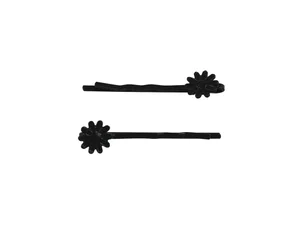 1.75" Bobby Pin w/ Star Flower - Black