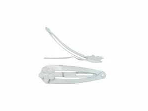 1.5" Snap Clip w/Pansy White
