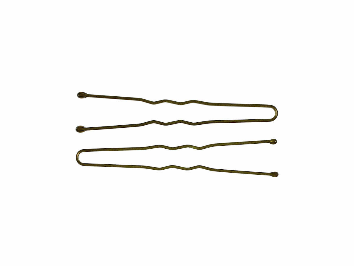 Steel Tipped Crinkle Hair Pin - 2.5" Brown