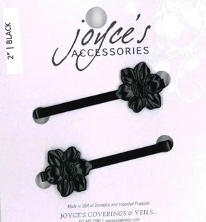 2" Bar Dogwood Barrette Black