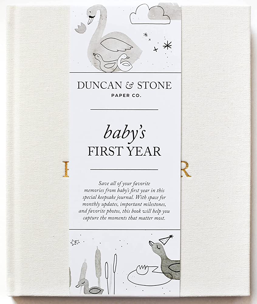 Baby's First Year Baby Memory Book & Photo Album Cream
