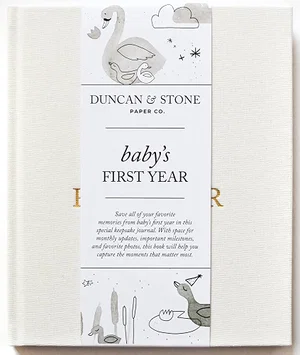 Baby's First Year Baby Memory Book & Photo Album Cream
