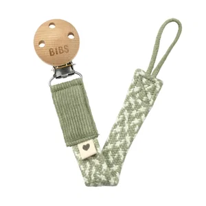 BIBS Pacifier Clip Sage/Ivory
