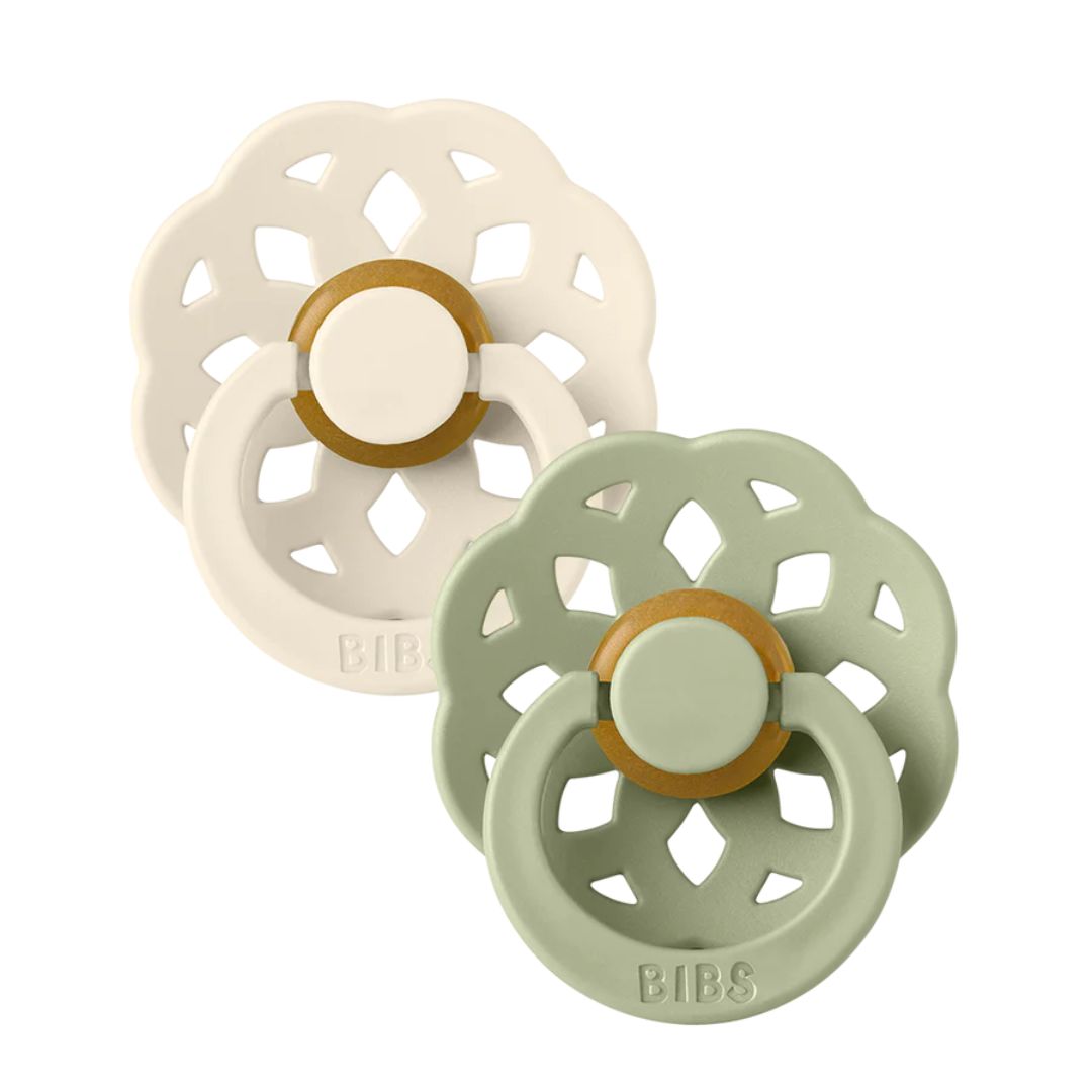 Bibs Pacifier Boheme 0-6 Months - Ivory/Sage