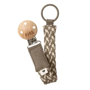 BIBS Pacifier Clip Dark Oak/Vanilla