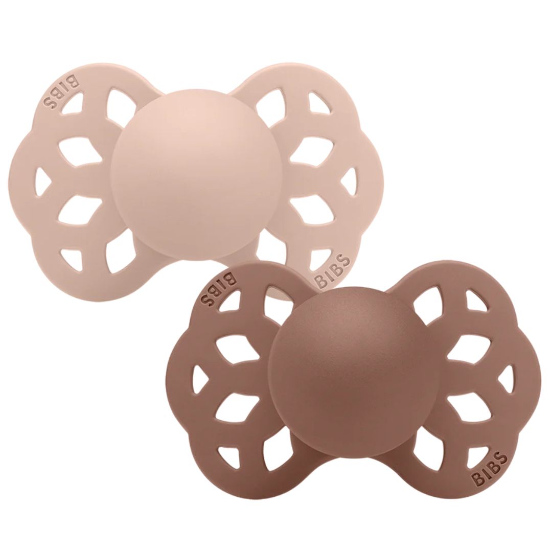 Image of Bibs Pacifier lnfinity Anatomical 6-18 Months – Blush/Woodchuck