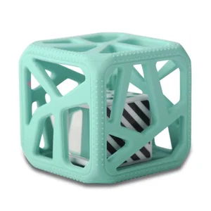 Chew Cube - Silicone Teether Rattle - Mint