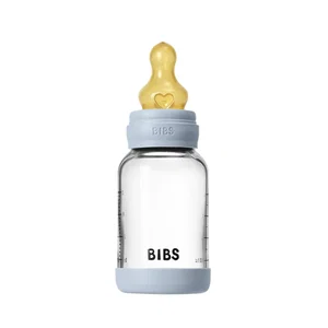 Baby Glass Bottle Set 4oz Latex - Baby Blue