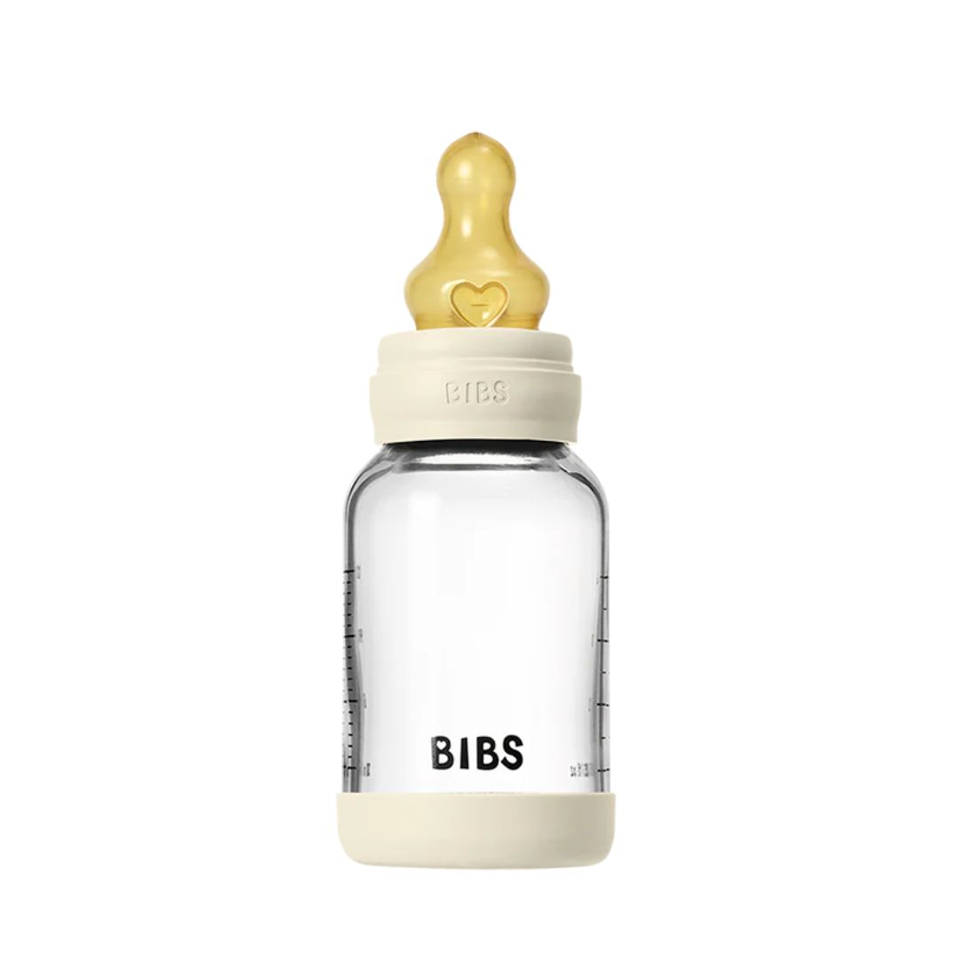Image of Baby Glass Bottle Set 4oz Latex – Ivory