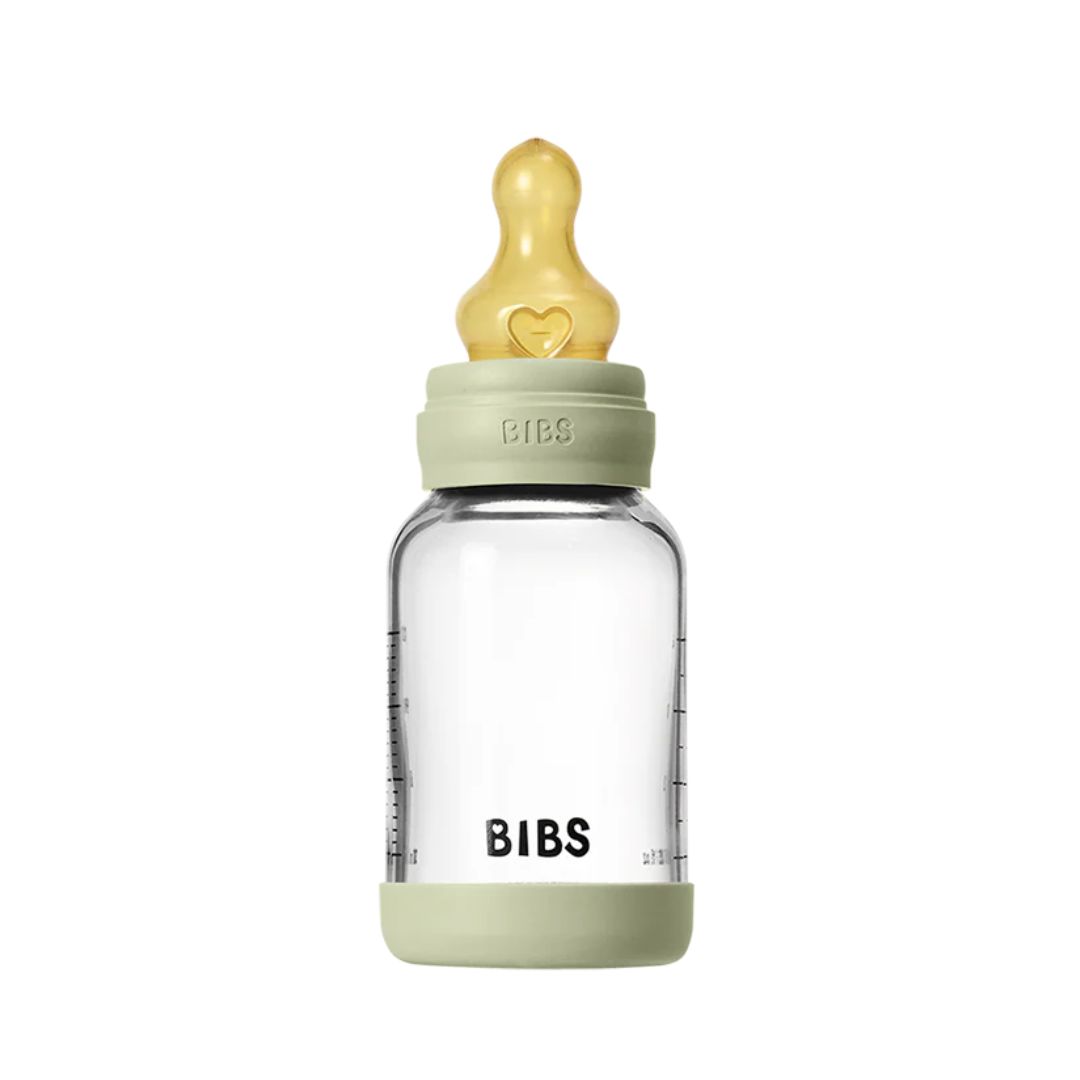 Image of Baby Glass Bottle Set 4oz Latex – Sage