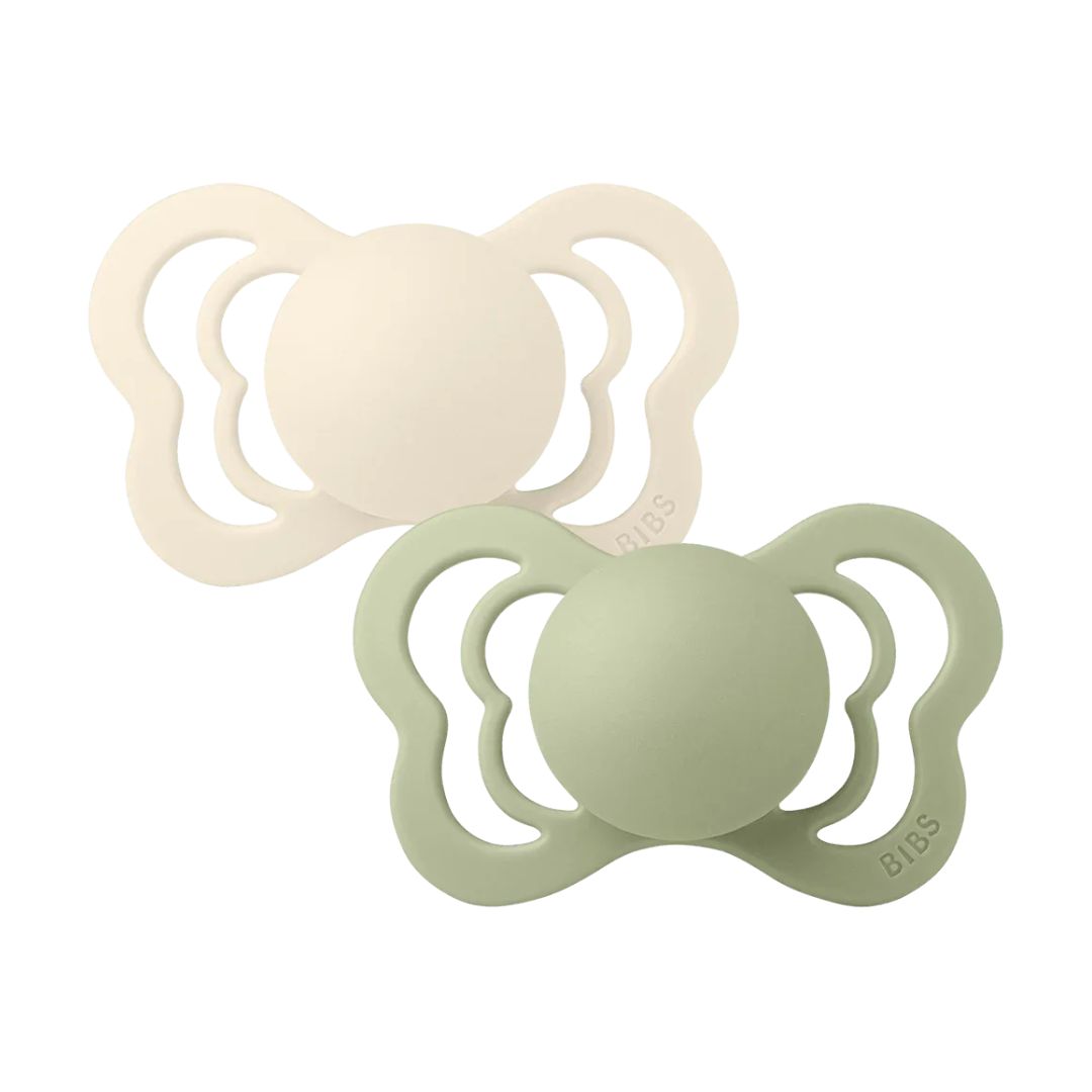 Bibs Pacifier Couture Anatomical 6-18 Months - Ivory/Sage