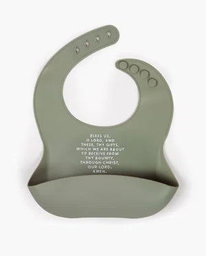 Meal Blessing Silicone Bib - Sage
