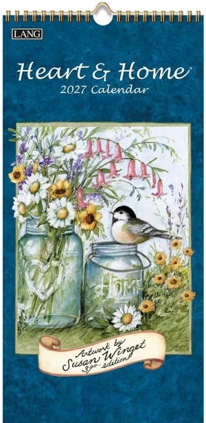 2027 Vertical Wall Calendar Heart and Home
