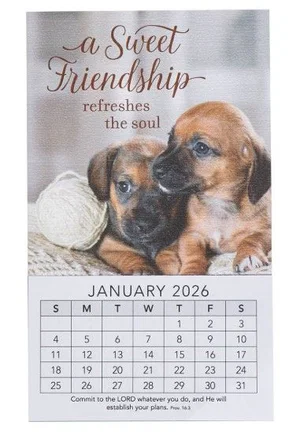2026 Mini Magnetic Calendar Sweet Friendship