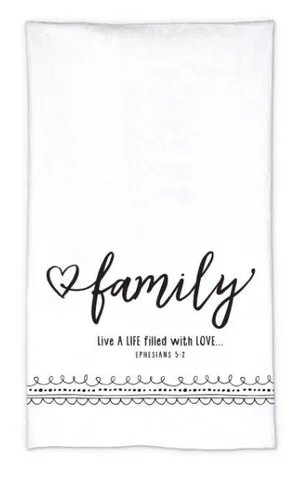 Tea Towel - Family - White