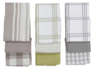 3 pc Cotton Kitchen Towel Set- Assorted