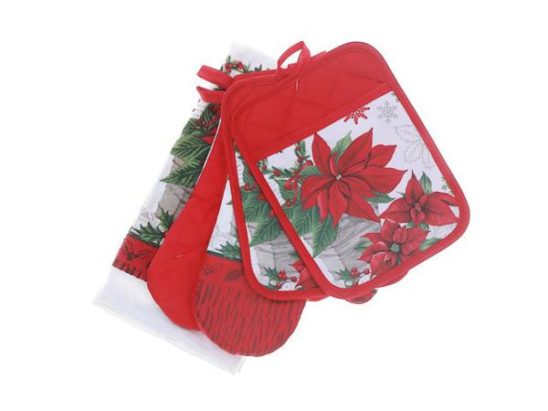 5 pc Kitchen Set Poinsettia