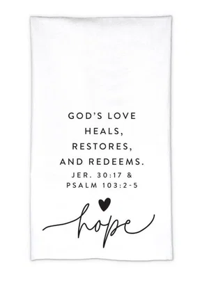 Tea Towel Hold Onto Hope White Hope