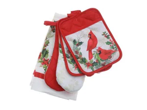 5 pc Kitchen Set (Cardinals Perched on Wreath)