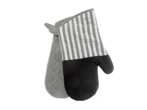 Stripe & Neoprene 2 pc Oven Mitt (Sage)