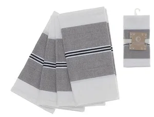 Block Stripe Napkins Set of 4 Grey/White