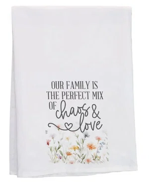 Chaos & Love Flowers Tea Towel