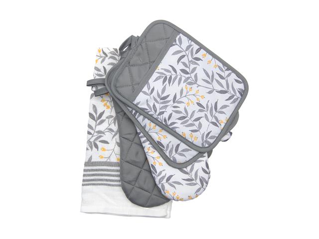 5 pc Kitchen Set (Gray Leaves)