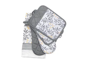 5 pc Kitchen Set (Grey Leaves)