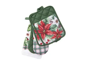 5pc Kitchen Set Blooming Poinsettia