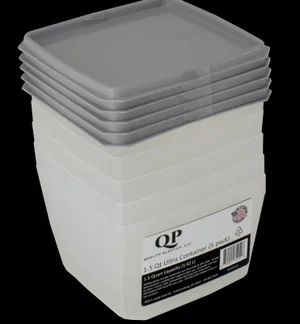 Ultra Square Freezer Container 1.5 Qt (5pack)