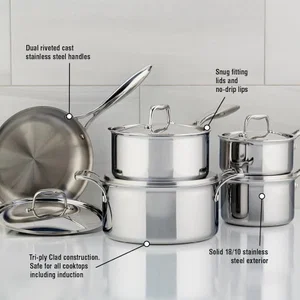 Meyer Stainless Steel Cookware Set, 10-Piece